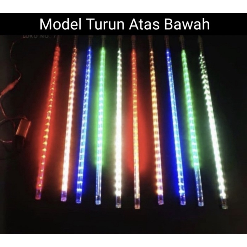 lampu led meteor naik turun warna warni lampu led meteor RGB lampu dekorasi pohon meteor