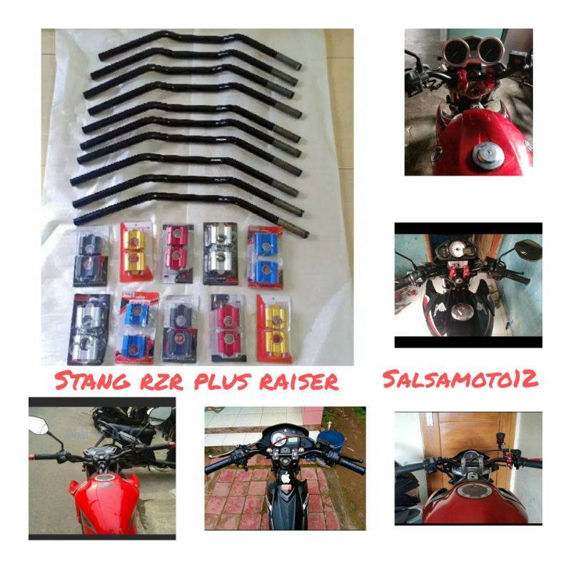 variasi Stang Rzr Pnp Satria Fu Vixion Byson Rx king Cb150r Lengkap Dengan Raiser Cnc Universal Plus