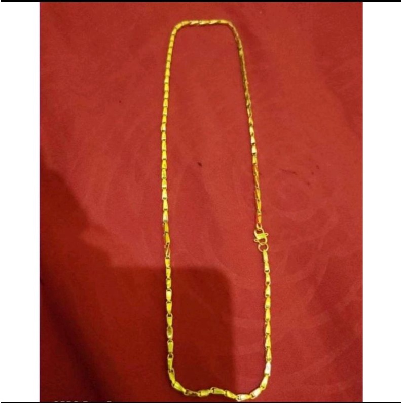 Kalung Lapis Emas 24k (bisa di sepuh ulang)motif Padi,setara 1suku