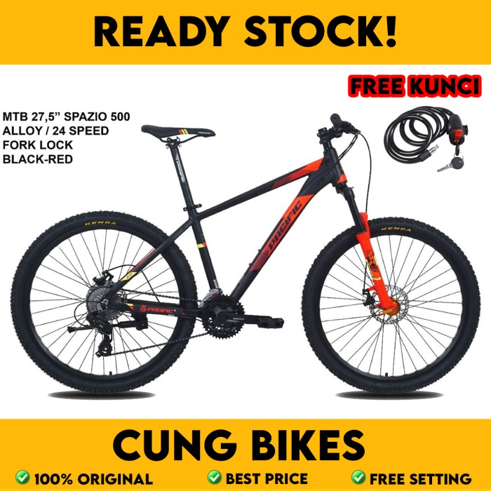 SEPEDA GUNUNG PACIFIC SPAZIO MTB 27.5 TYPE 500 2 X 8 SPEED SHIMANO FORK LOCK OUT