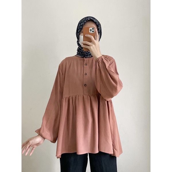 1KG MUAT 5PCS | RANIA PIYA BLOUSE RUFFLE AIRFLOW CRINKLE HITS OOTD SELEBGRAM FASHION GROSIR WANITA