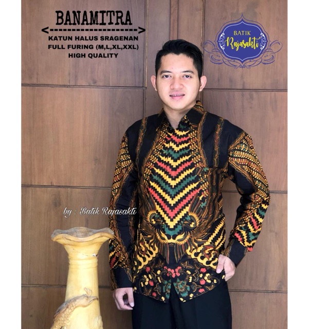 Kemeja Batik BANAMITRA FULL FURING Mewah Katun Cabut Sragenan Ori Solo