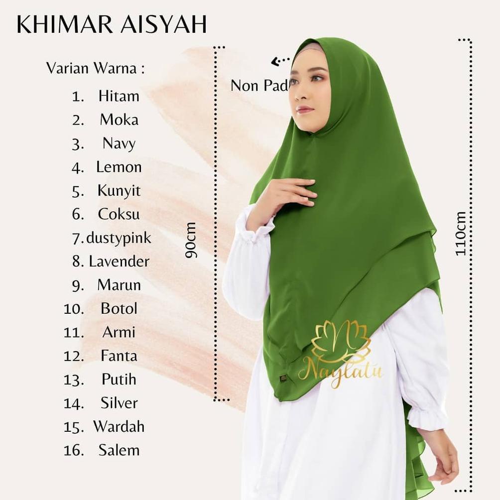 Jilbab Hijab Khimar Nonpad Aisyah Syari Ceruty Terpopuler 2 Layer Pinguin