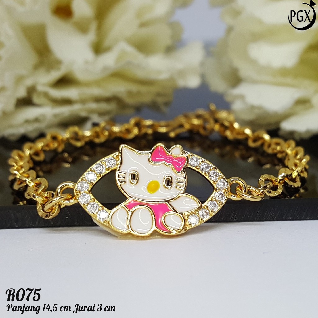 PGX Gelang Tangan Xuping Wanita Perhiasan Lapis Emas Aksesoris Fashion Premium - R075