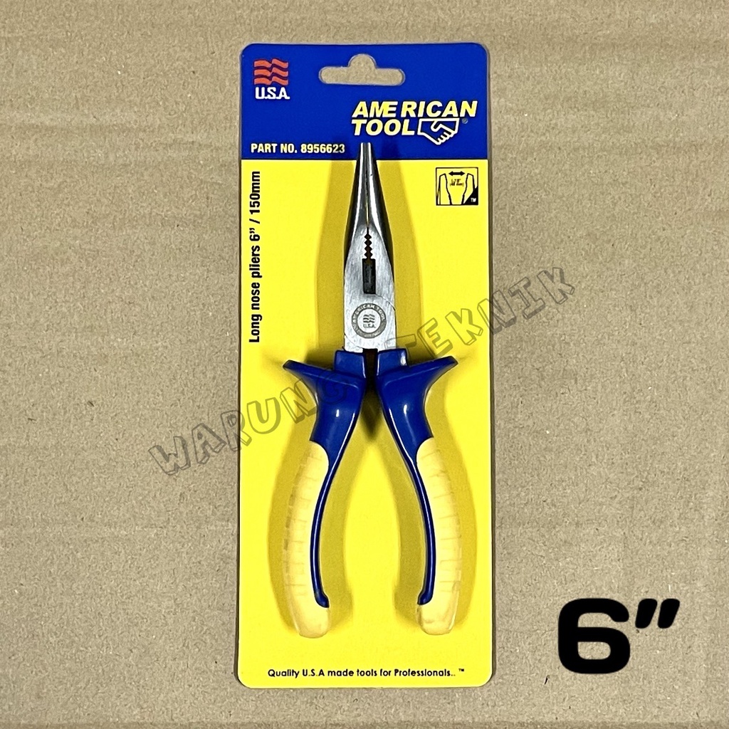 AMERICAN TOOL LONG NOSE PLIERS TANG LANCIP 6 INCH 150 MM