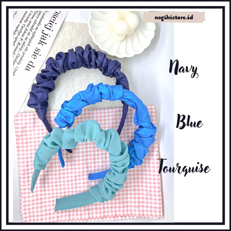 ✨NAGIHI✨ PART 2 Bando Korea - Bando Schruncie Satin Headband Korea – Bandana Aksesoris Rambut