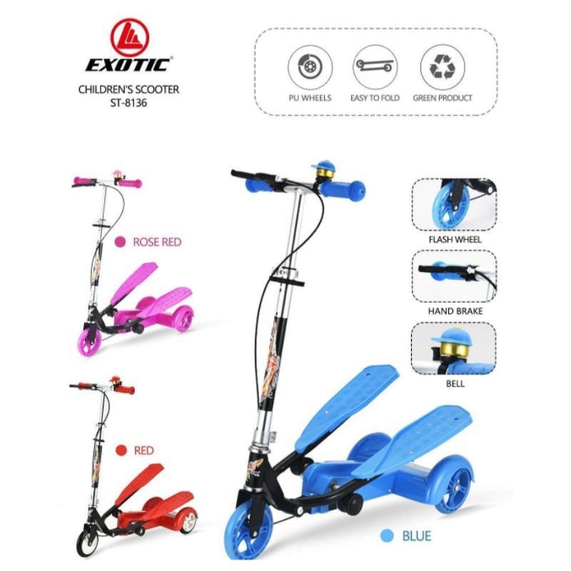 Skuter Anak Exotic ST 8136 Skuter Pijak Dua Pedal Scooter otoped