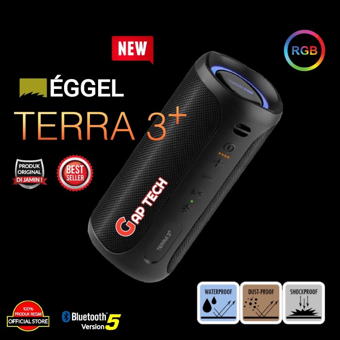 Eggel Terra 3 Terra 3 Plus Waterproof Bluetooth Speaker Original