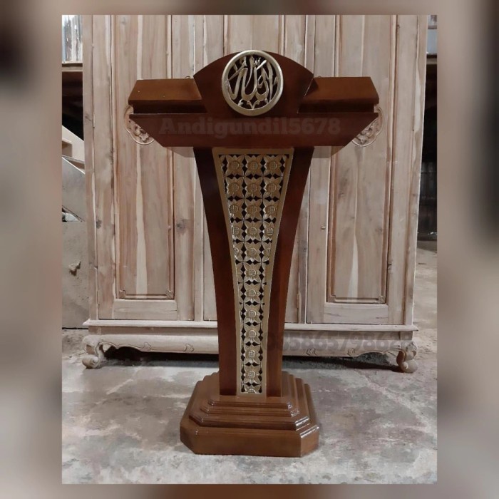 mimbar pidato minimalis | mimbar masjid | mimbar podium kayu jati tpk - mentahan MJ03