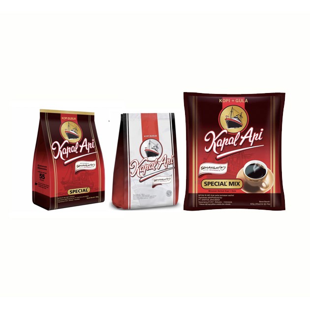 

Kopi Bubuk KAPAL API (Silver 380gr) / (Spesial 380gr / 20's x 25gr)