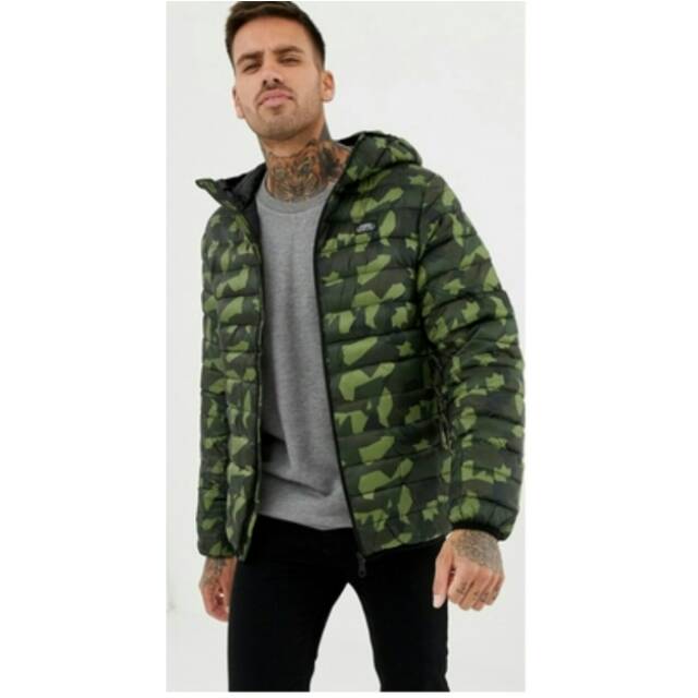 Pull and bear puffer hoodie jaket winter jaket camo jaket army jaket big size