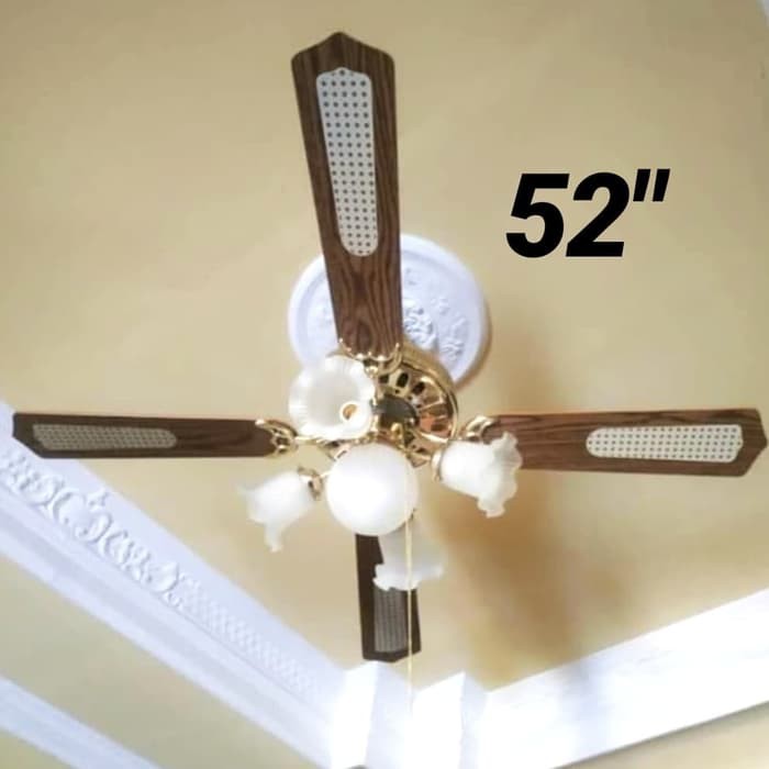 Ceiling Fan 52 Inch Brass 5 Lampu Uchida CF 103