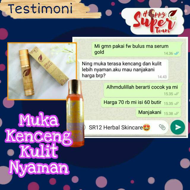 SERUM GLOWING CEPAT / SERUM GOLD SR12 / PEMUTIH WAJAH / SERUM ANTI AGING KULIT KENCANG CERAH BPOM