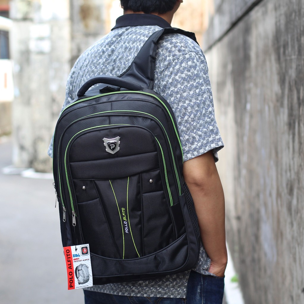 Promo Obral Ransel Gendong Polo Alfito Tas Laptop Sekolah SMP SMA Cowok Backpack Punggung Pria Keren Tas Kerja Ransel Murah Bahan Dolby Tebal Sekolah Punggung Pria Keren Ransel