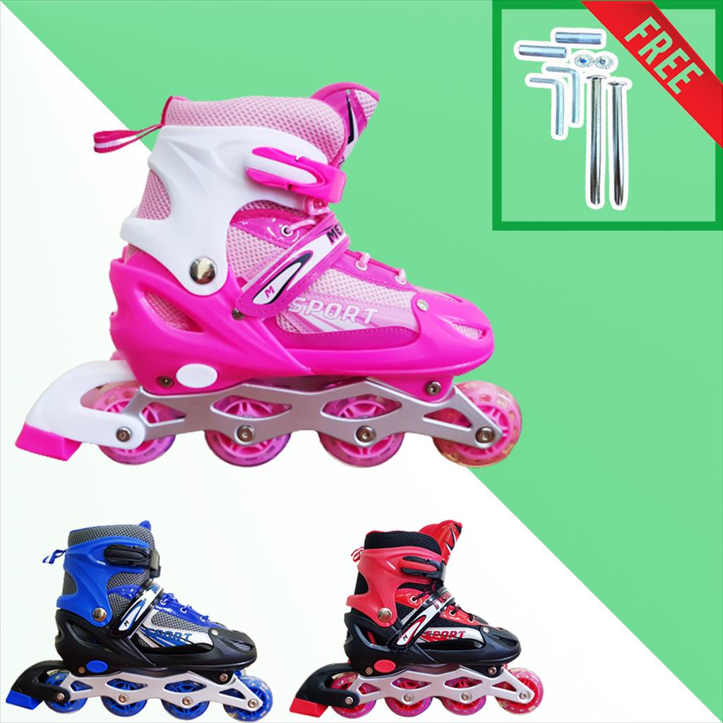 Sepatu Roda Anak/Sepatu Roda Inline Skate 1RD Lampu FREE BAUT 905C