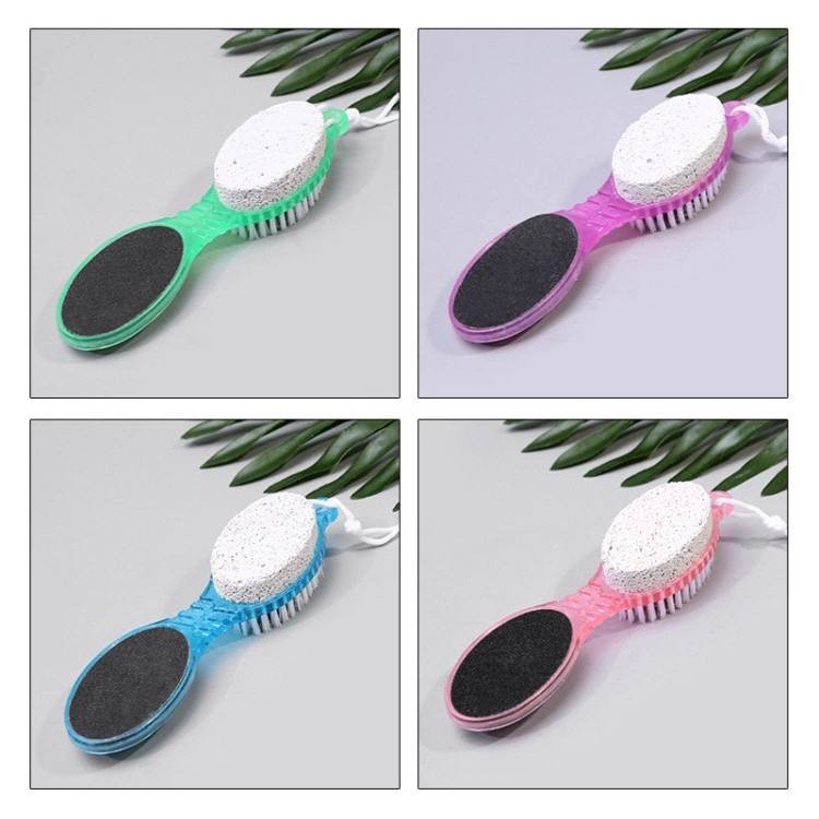 Sikat Kaki 2 Sisi Alat Penggosok Tumit Kapalan | 4 in 1 Pedicure Paddle Brush Penghalus Tumit Perawatan Telapak Kaki Kasar | 4 Step Callus Remover