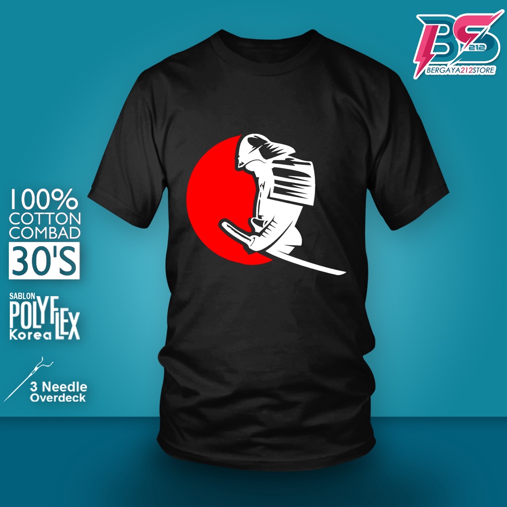 Baju Kaos Distro SAMURAI Cotton Combed / Kaos Unisex T SHIRT Logo Samurai Jepang