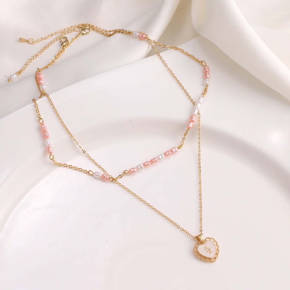 Kalung Liontin Mutiara Warna Pink Gaya Vintage Untuk Wanita