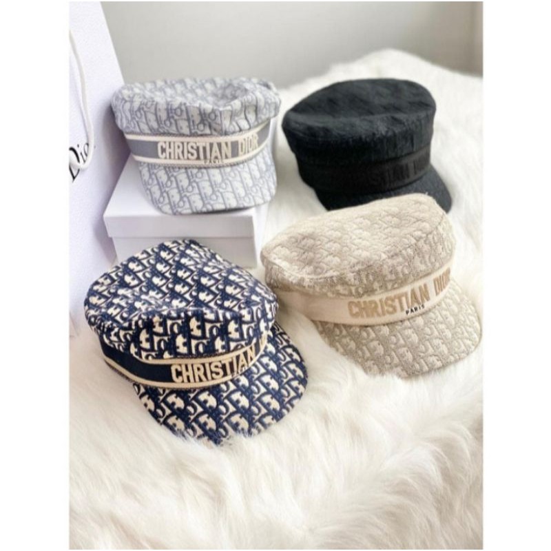 Topi baseball Dior oblique embroidered canvas hat
