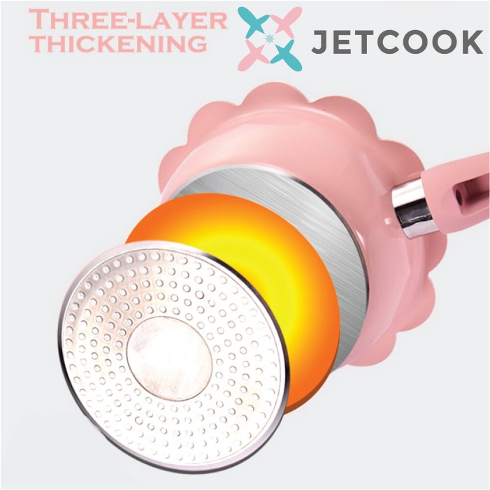 JetCook Baby Cookware Milk Pan dan Steamer 16cm - Panci dan Kukusan untuk Bayi - Pink