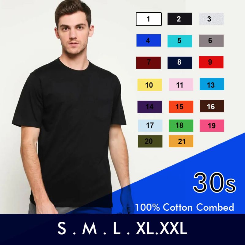 KAOS POLOS PRIA / WANITA CATTON COMBED 30S PREMIUM