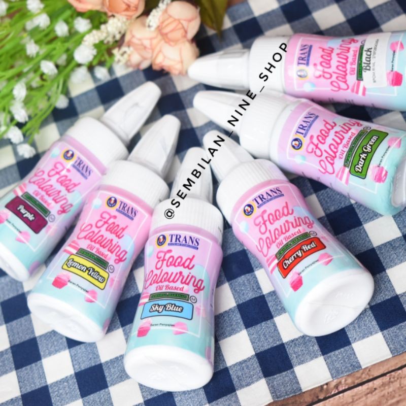 

TRANS FOOD COLOURING OIL BASED 50 Gram Pewarna Makanan Food Grade