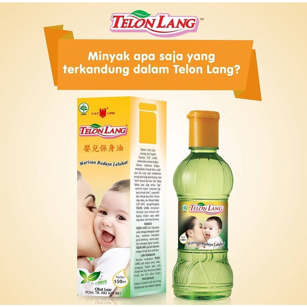 CAPLANG Telon Lang 15ml 30ml 60ml 100 ml Minyak Telon Minyak Tubuh cap lang (VH)