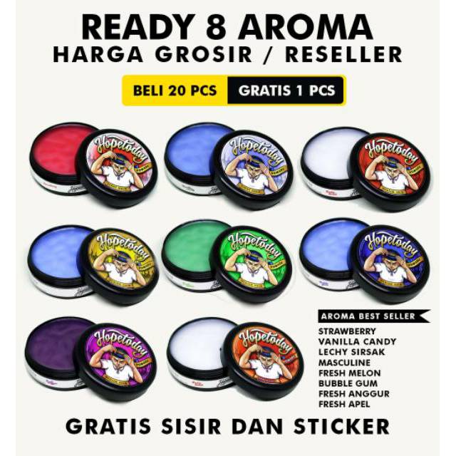 POMADE HOPETODAY harga grosir/reseller murah free sisir dan stiker