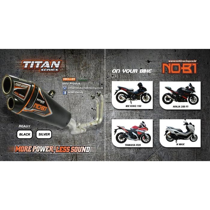 Knalpot NOB1 Titan SUZUKI Satria FU