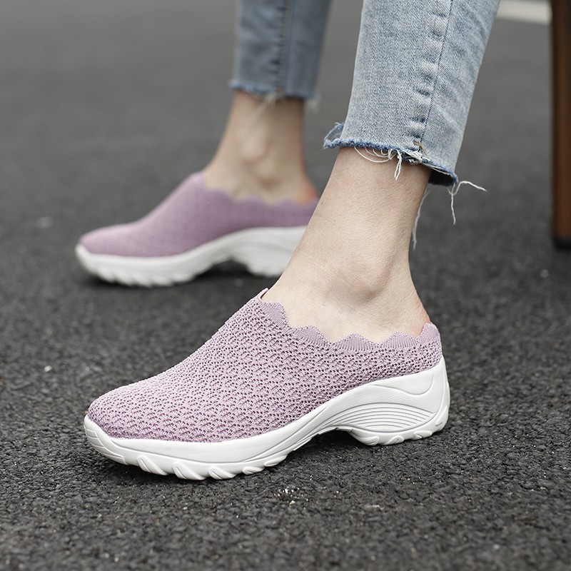 FOKU Sepatu Slop Santai Wanita Slip On Sneakers Korea Terbaru