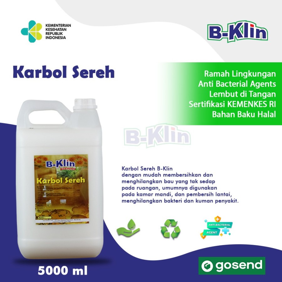 KARBOL SEREH B-KLIN ANTI-BACTERIAL 5 LITER