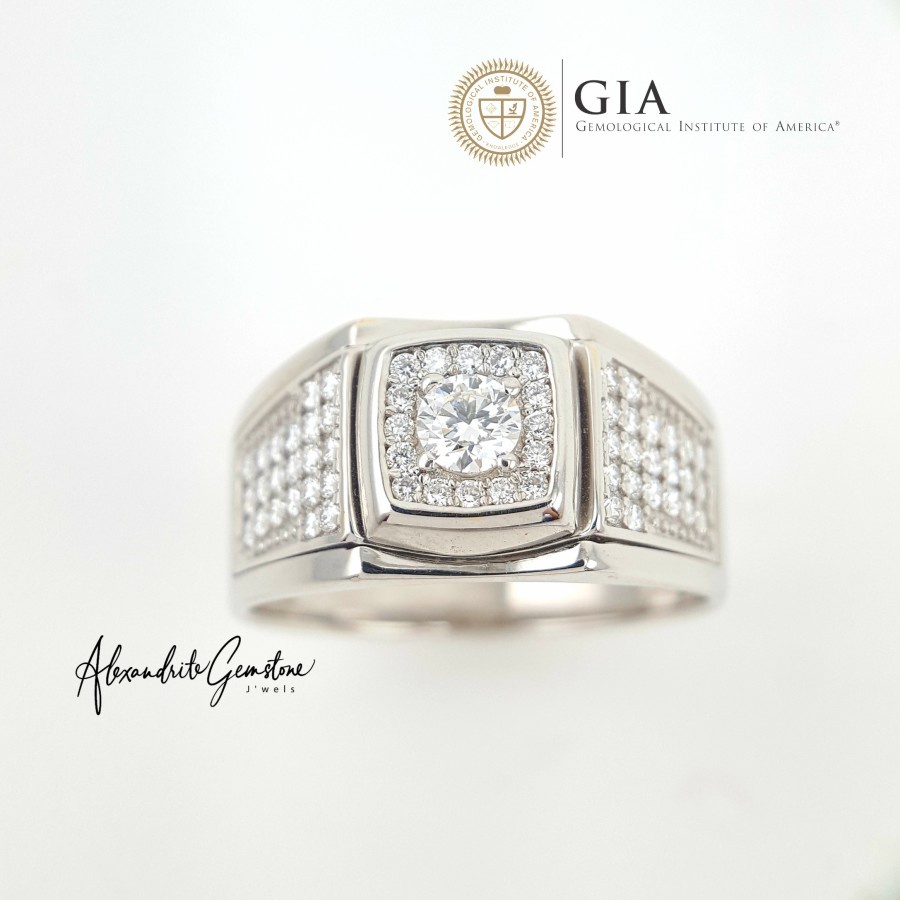 AG Jewellery D0118009 Cincin Pria Berlian GIA Certificate 0.30ct F vvs