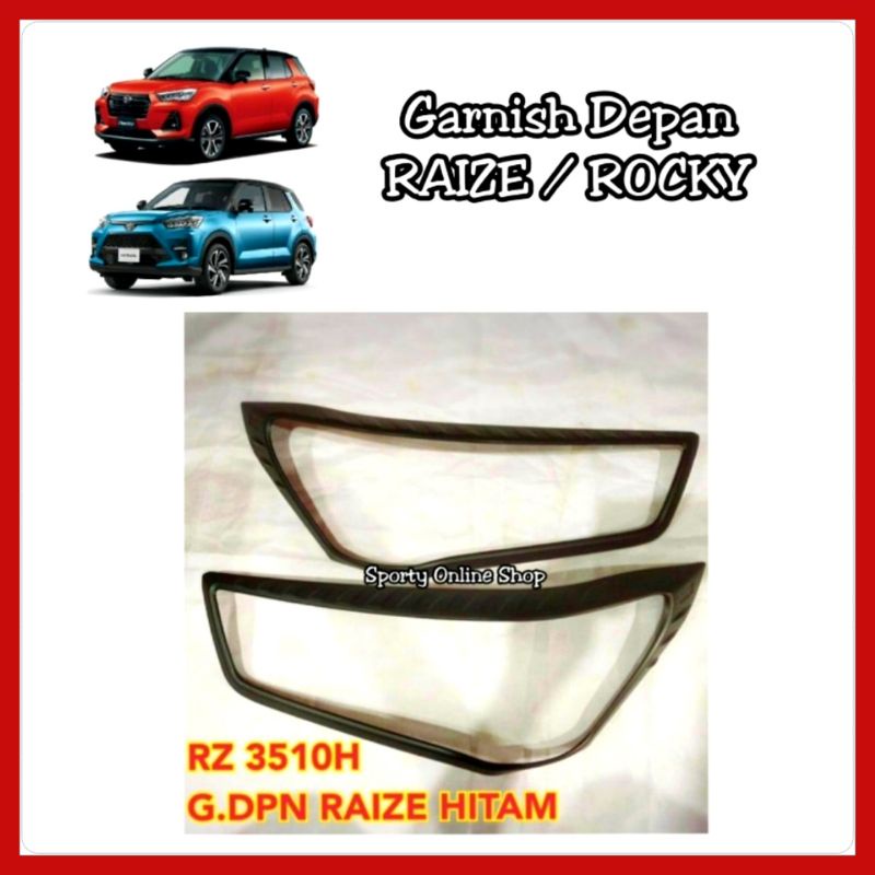 Garnish Lampu Raize Rocky Depan dan Belakang Warna Hitam Dop