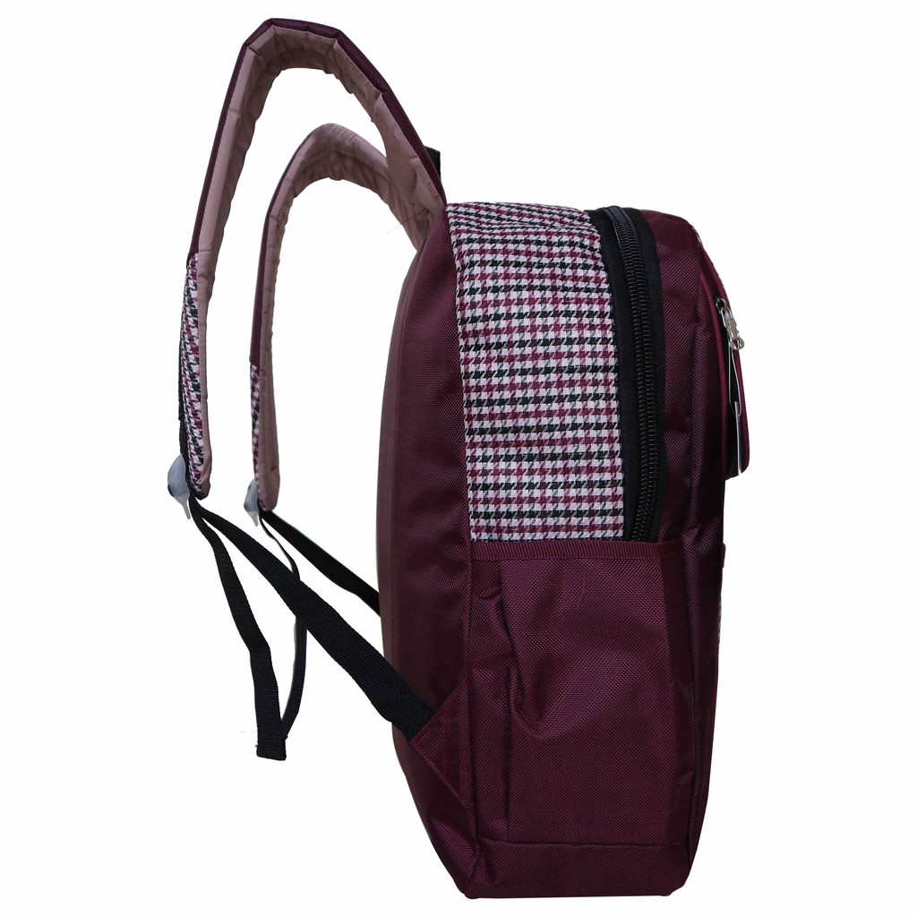 Tas Ransel Cewek Rexsove Maroon Backpack Sekolah Kuliah Kerja Dinas