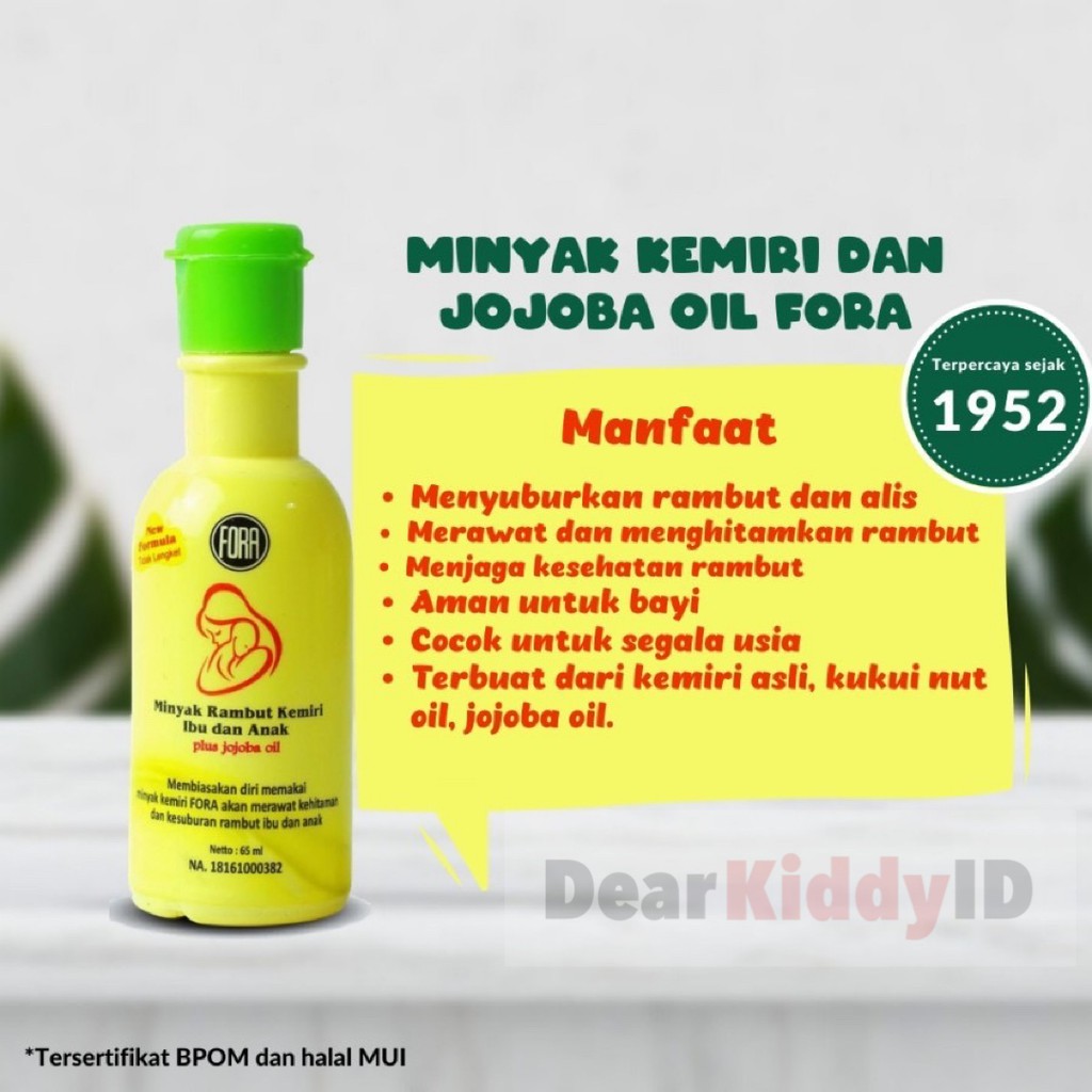 FORA Minyak Rambut Kemiri Ibu dan Anak Plus Jojoba Oil BPOM 65ml / Minyak Rambut Bayi Anak