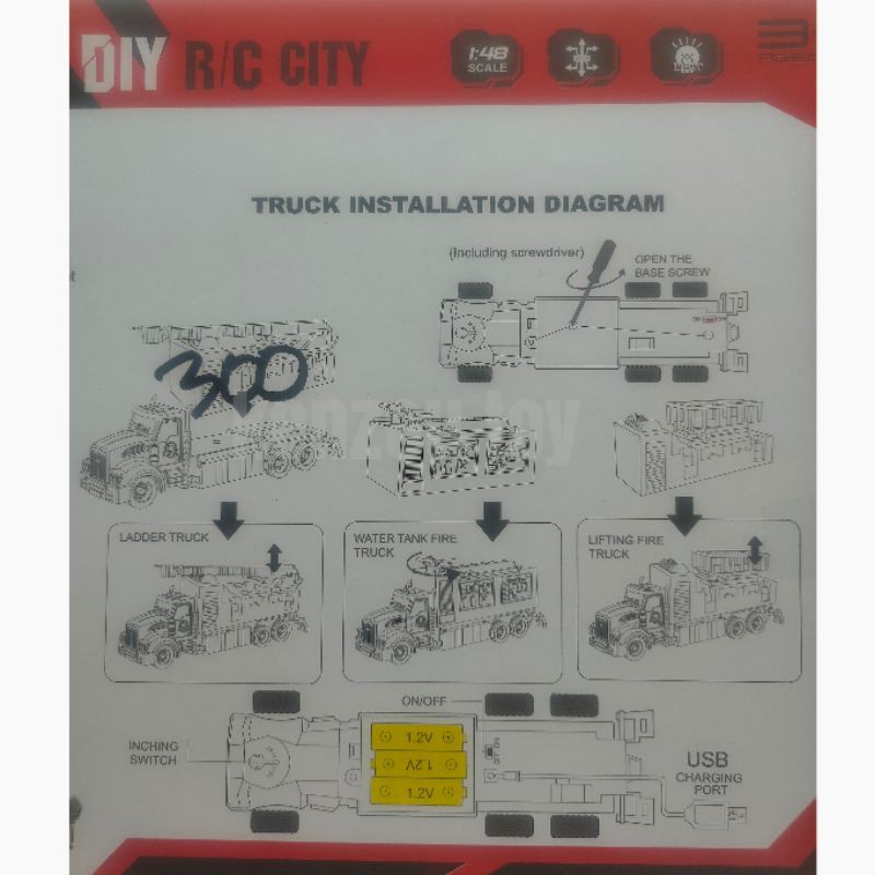 Mainan DIY RC City Truk