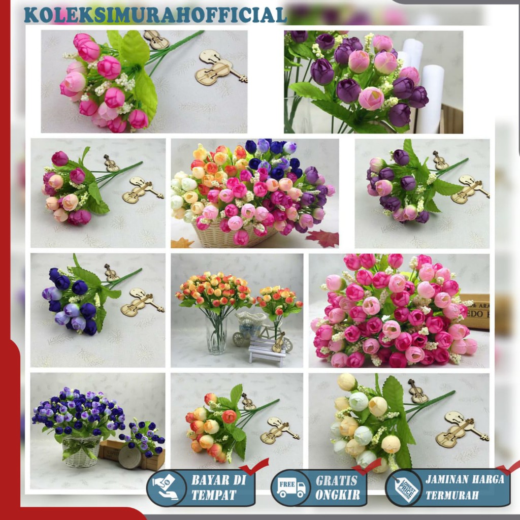 COD BUNGA MAWAR  BUNGA TANGKAI PLASTIK BUNGA ARTIFISIAL BUNGA PAJANGAN IMITASI  BUNGA HIASAN BT9005