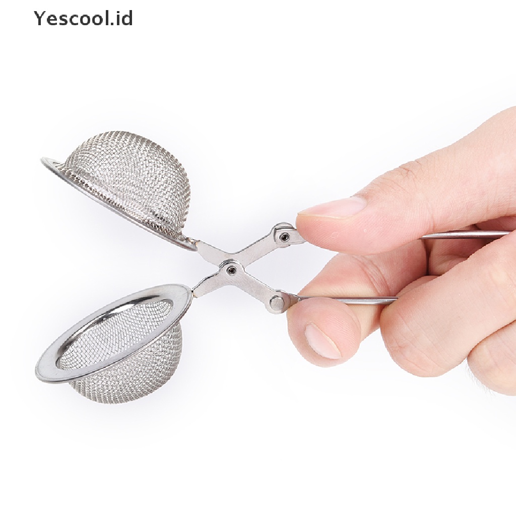 【Yescool】 Stainless Steel Spoon Tea Ball Infuser Filter Squeeze Leaves Herb Mesh Strainer .