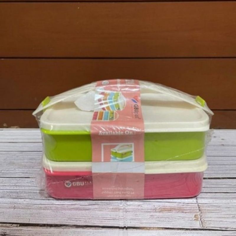 Jual GBU Plast Rantang Fiesta Plastik Susun 2 Tempat Bekal 2 Tingkat ...