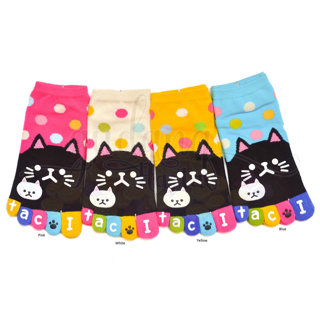 Kaos Kaki Lima Jari Colorful Cat Kucing Lucu Unik Kaos Kaki Yoga Toe Socks GH 103151