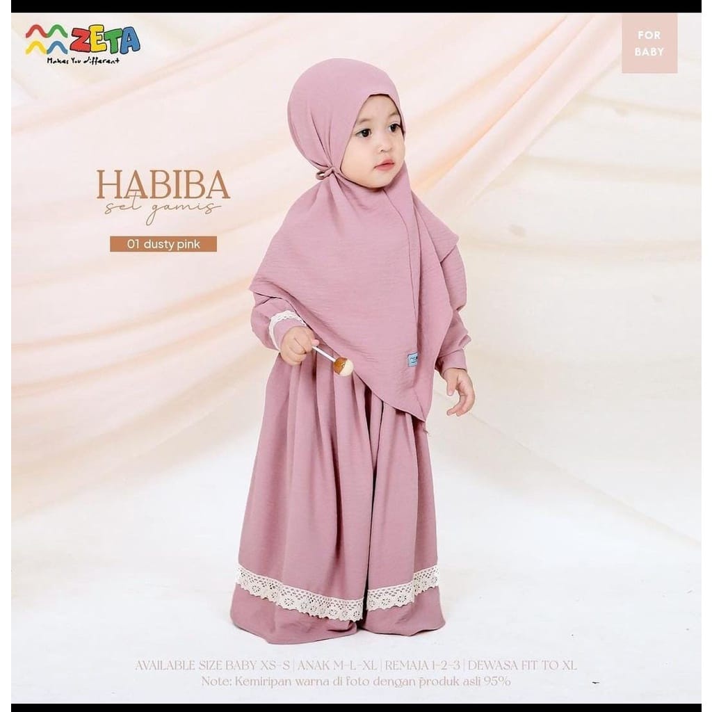 Habiba Syari Kids Baju Muslim Anak Perempuan Gamis Anak Pakaian Anak Perempuan Setelan Anak Perempuan