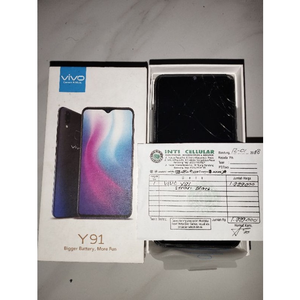 hp vivo y91 second / bekas, rusak, matot, lcd murah, bandung