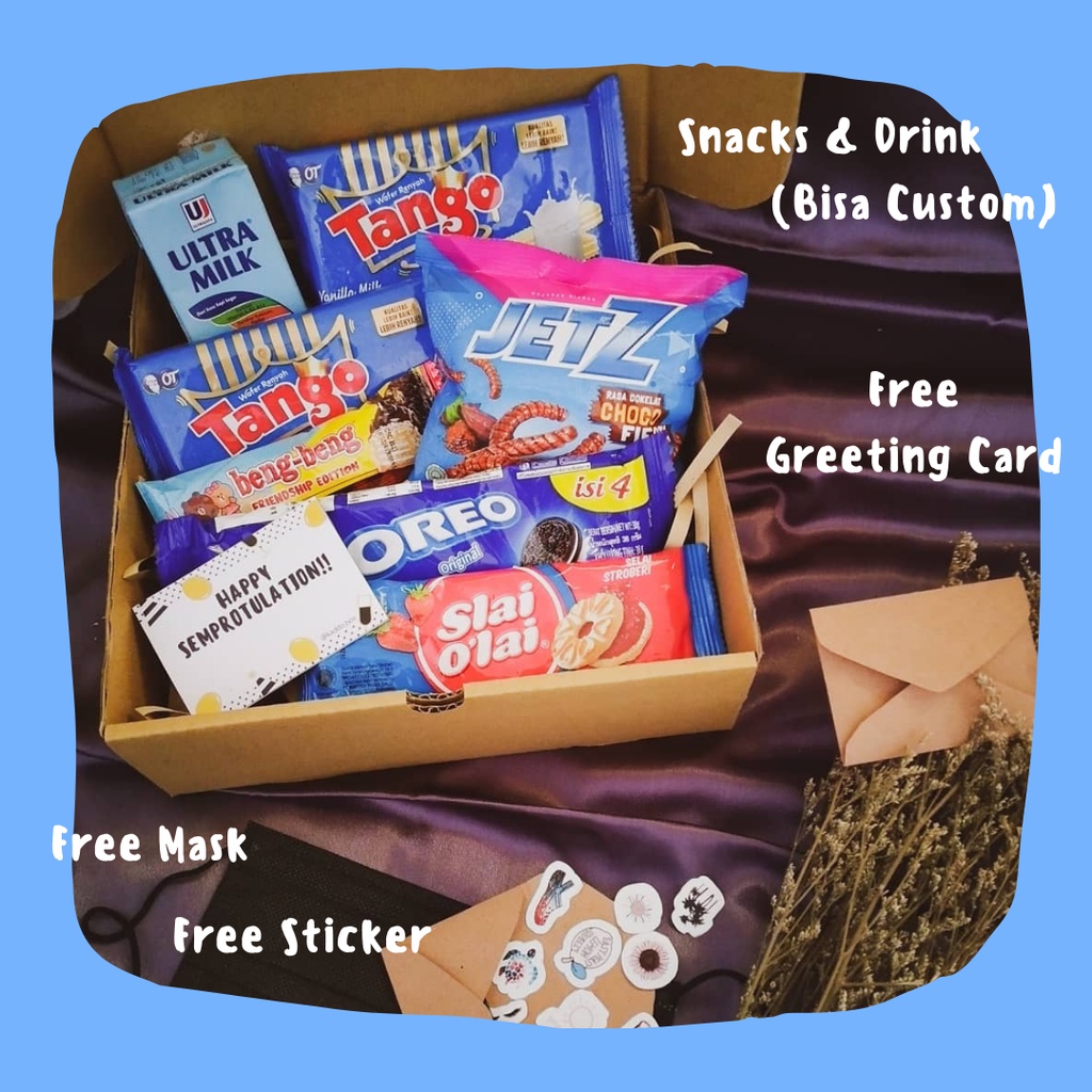 

Snack Box Blue Edition | Hampers | Gift Box | For Birthday, Graduation, Anniversarry, etc