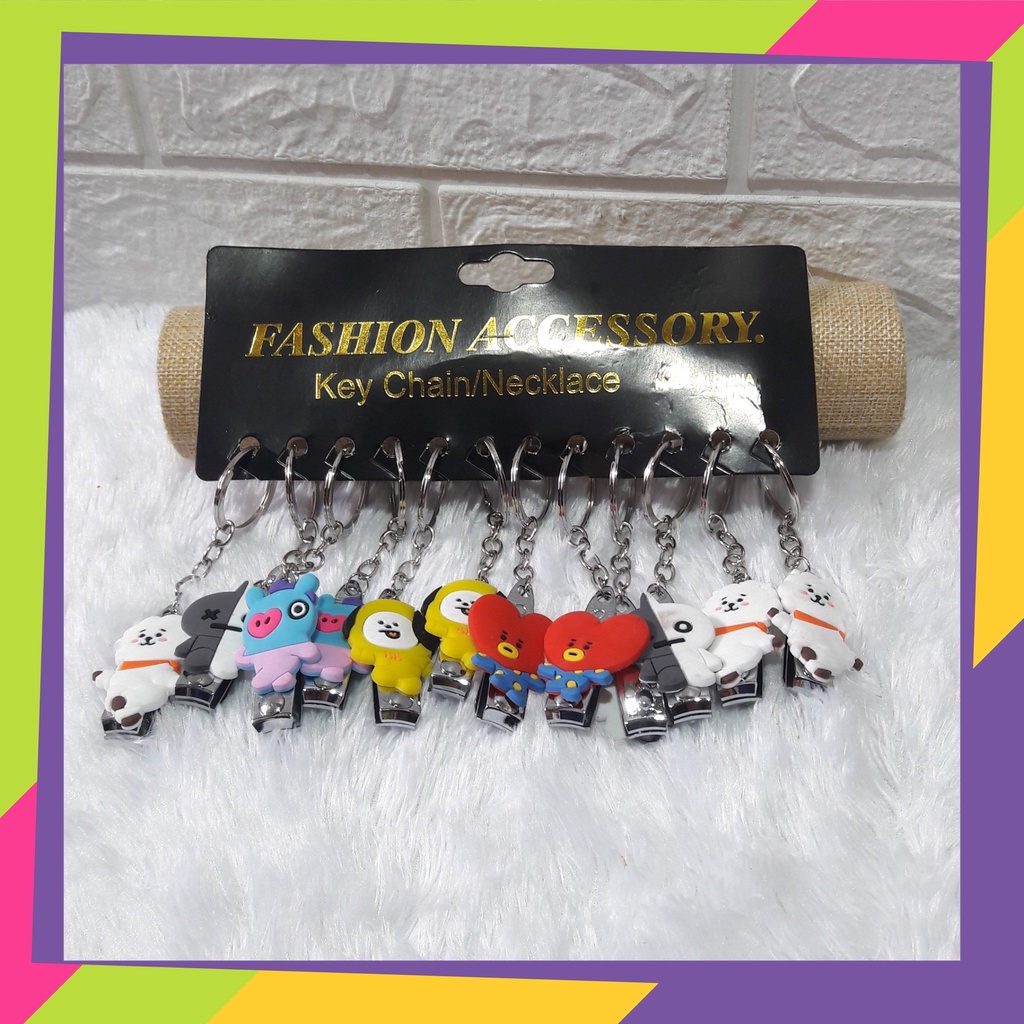 1307 [Grosir] @12pcs gantungan kunci gunting kuku + KPOP - BTS / Key chain BT21