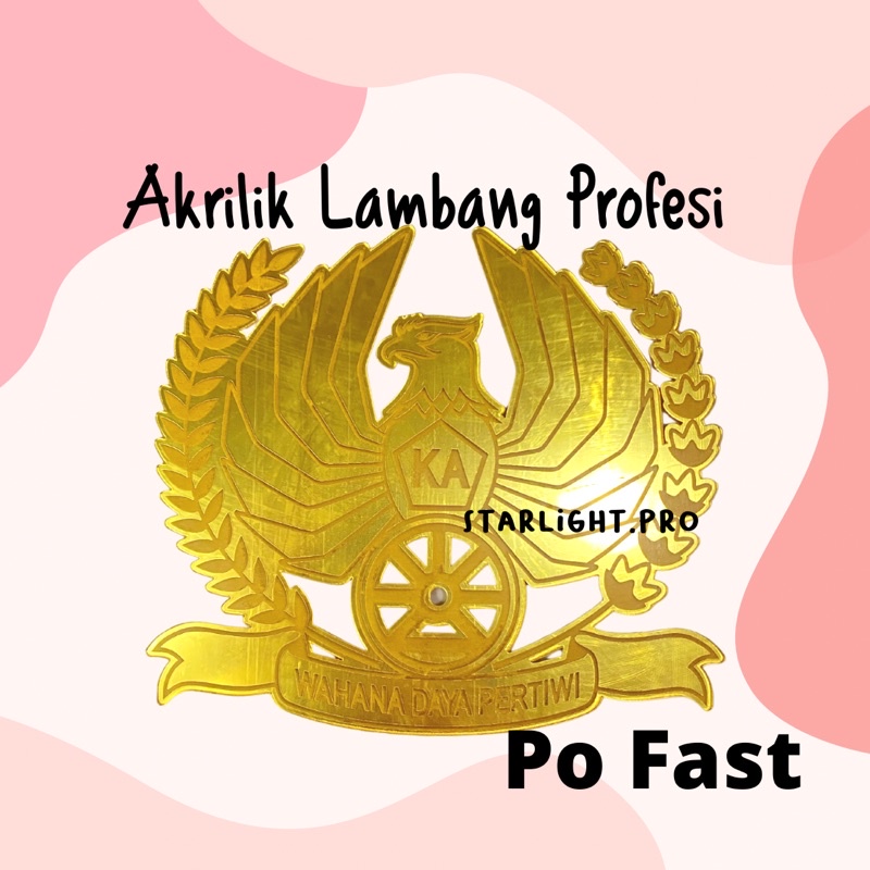 Grafir akrilik gold lambang profesi