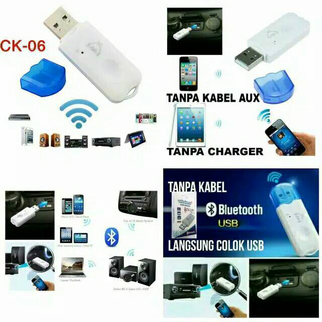 Audio Receiver Bluetooth Wirelles Tanpa Kabel Aux Dan Adapter RECEIVED BLUETOOTH CK-06 / CK 06