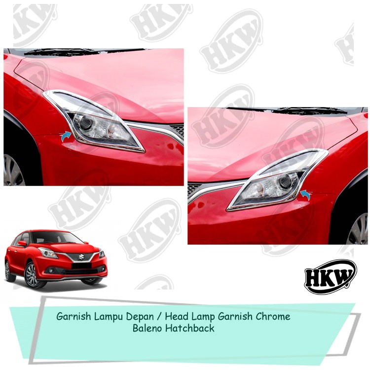 Garnish Lampu Depan Head Lamp Garnish Chrome Mobil Baleno Hatchback
