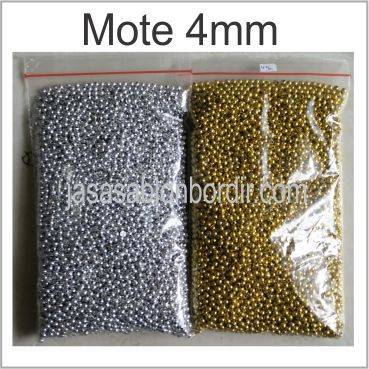 Mote Mutiara Emas Perak 4mm 200gr