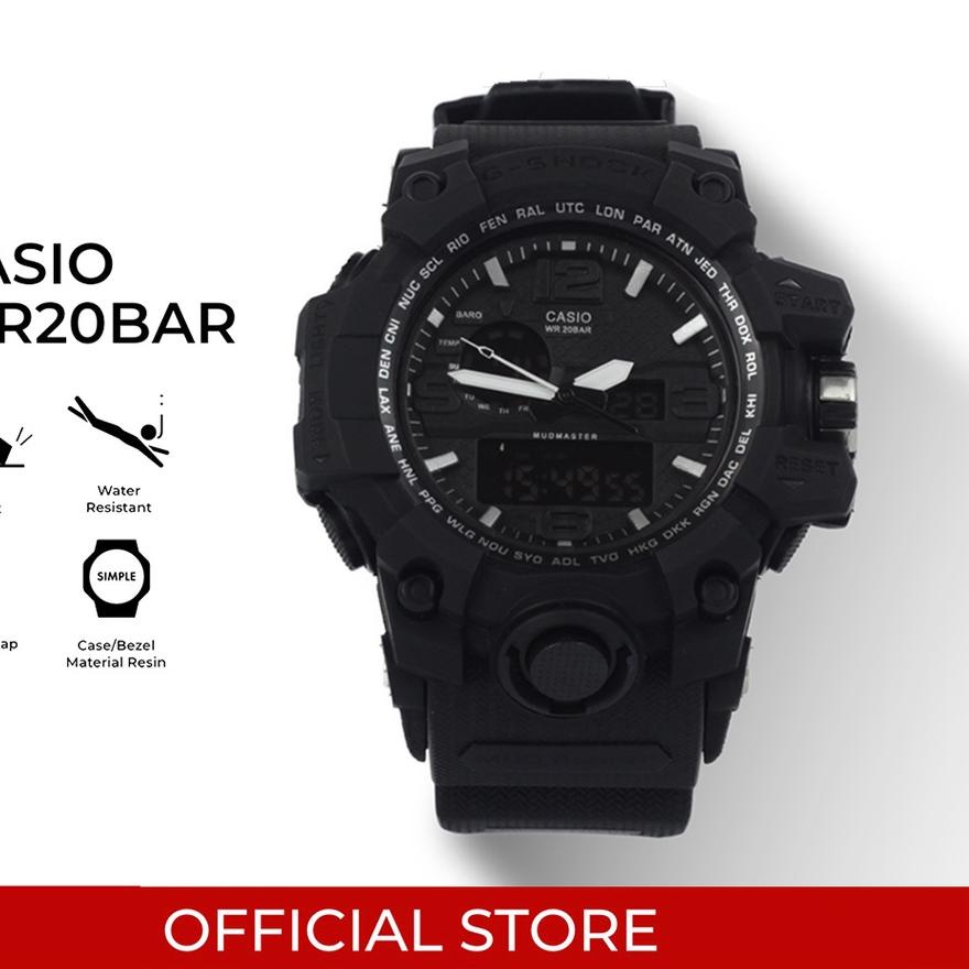 Harga Bersahabat ✱ Jam Tangan Pria Casio G Shock WR20BAR Water &amp; Shock Resistant Digital Hitam By 9 Hours Indonesia [100% ORI+GARANSI 2 TAHUN]***