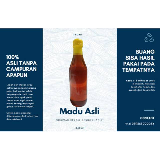 

Madu 330 ml 100% asli
